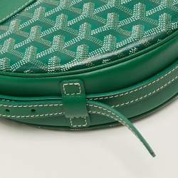 Pre Owned Goyard Hirondelle Green Goyardine Coated Canvas and Leather Shoulder Bag