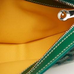 Pre Owned Goyard Hirondelle Green Goyardine Coated Canvas and Leather Shoulder Bag