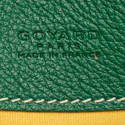 Pre Owned Goyard Hirondelle Green Goyardine Coated Canvas and Leather Shoulder Bag