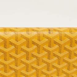 Pre Owned Goyard Monte Carlo Bois Yellow Goyardine Coated Canvas and Leather Clutch