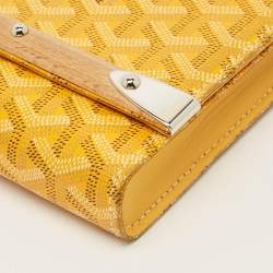 Pre Owned Goyard Monte Carlo Bois Yellow Goyardine Coated Canvas and Leather Clutch