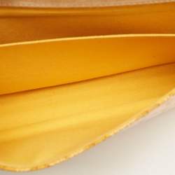 Pre Owned Goyard Monte Carlo Bois Yellow Goyardine Coated Canvas and Leather Clutch