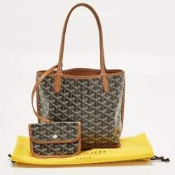 Pre Owned حقيبة يد غويارد أنجو صغيرة قماش مقوى غوياردين بني