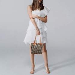 Pre Owned حقيبة يد غويارد أنجو صغيرة قماش مقوى غوياردين بني