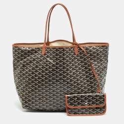 Pre Owned Goyard Saint Louis GM Brown Goyardine Coated Canvas Tote