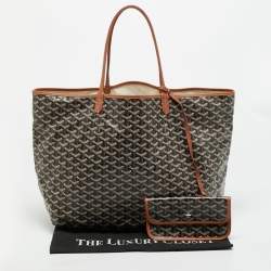 Pre Owned Goyard Saint Louis GM Brown Goyardine Coated Canvas Tote