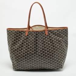 Pre Owned Goyard Saint Louis GM Brown Goyardine Coated Canvas Tote