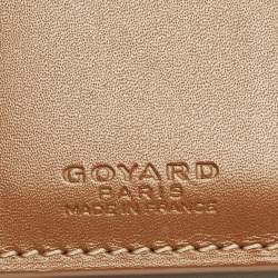 Pre Owned Goyard Saint Marc Brown Goyardine Coated Canvas Card Holder  