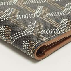 Pre Owned Goyard Saint Marc Brown Goyardine Coated Canvas Card Holder  