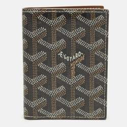 Pre Owned Goyard Saint Marc Brown Goyardine Coated Canvas Card Holder  