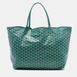 Pre Owned حقيبة جويارد زرقاء جوياردين قماش مطلي وجلد سانت لويس كبيرة توتي