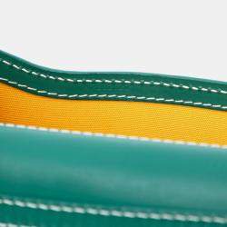 Pre Owned Goyard Green Goyardine Monte Carlo Bois Clutch with Strap