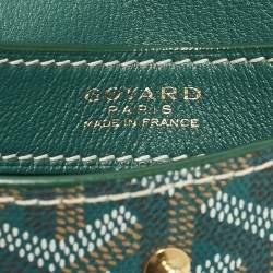 Pre Owned Goyard Double Flap Green Goyardine Coated Canvas Leather Continental Wallet
