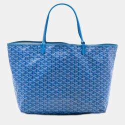 Pre Owned Goyard Blue Goyardine Saint Louis GM