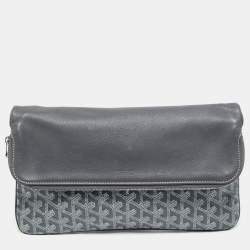 Pre Owned Goyard Sainte Marie MM Grey Goyardine Coated Canvas Clutch