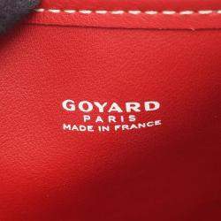 Pre Owned Goyard Anjou Mini Handbag In Coated Canvas And Leather Red Multicolored