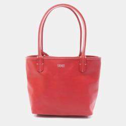 Pre Owned Goyard Anjou Mini Handbag In Coated Canvas And Leather Red Multicolored