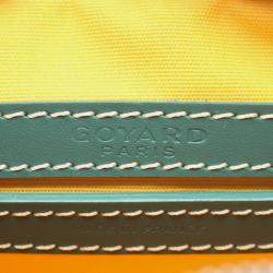 Pre Owned Goyard Cap Vert Pm Shoulder Bag In Coated Canvas And Leather Green Multicolor