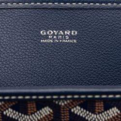 Pre Owned Goyard Burgundy Tote Bag Navy Leather