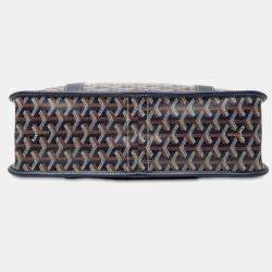 Pre Owned Goyard Burgundy Tote Bag Navy Leather