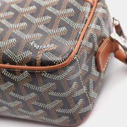 Pre Owned Goyard Cap Vert Pm Shoulder Bag Coated Canvas Black Brown White