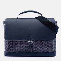 Pre Owned Goyard Blue Goyardine Citadin PM