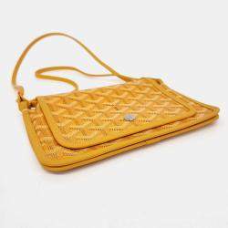 Pre Owned Goyard Yellow Burgundy Coated Canvas Plume