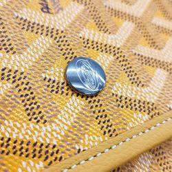 Pre Owned Goyard Yellow Burgundy Coated Canvas Plume