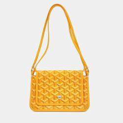 Pre Owned Goyard Yellow Burgundy Coated Canvas Plume