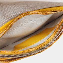 Pre Owned Goyard Yellow Burgundy Coated Canvas Plume