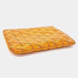 Pre Owned Goyard Yellow Canvas Sena Mini Pouch