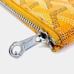 Pre Owned Goyard Yellow Canvas Sena Mini Pouch