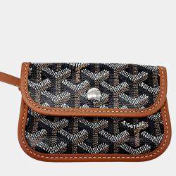 Pre Owned Goyard Black Brown Canvas and Leather Macage Mini Anjou Bag