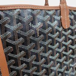 Pre Owned غويارد قماش أسود بني أنجو حقيبة حجم صغير