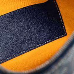 Pre Owned Goyard Blue Goyardine Senat MM