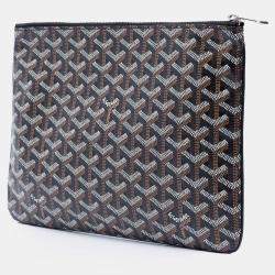 Pre Owned Goyard Black Goyardine Senat MM