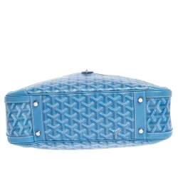 Goyard Blue Goyardine Coated Canvas and Leather St. Jeanne MM Bag
