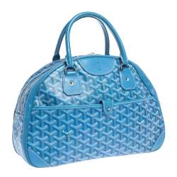 Goyard Blue Goyardine Coated Canvas and Leather St. Jeanne MM Bag