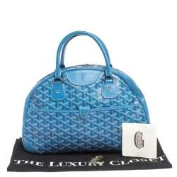 Goyard Blue Goyardine Coated Canvas and Leather St. Jeanne MM Bag