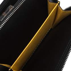 Pre Owned Goyard Black Coated Canvas Goyardine Tuileries Zip Compact Wallet