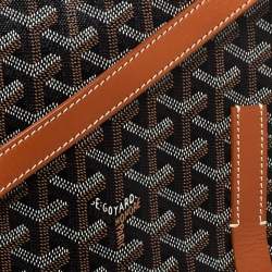 Pre Owned Goyard Brown Goyardine Coated Canvas and Leather Belvedere MM Saddle Bag