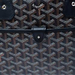 Pre Owned Goyard Black Goyardine  Coated Canvas and Leather St. Jeanne MM Bowler Bag
