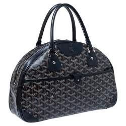 Pre Owned Goyard Black Goyardine  Coated Canvas and Leather St. Jeanne MM Bowler Bag