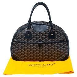 Pre Owned Goyard Black Goyardine  Coated Canvas and Leather St. Jeanne MM Bowler Bag
