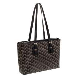 Pre Owned Goyard Black Goyardine Coated Canvas Marie Galante MM Bag