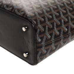 Pre Owned Goyard Black Goyardine Coated Canvas Marie Galante MM Bag