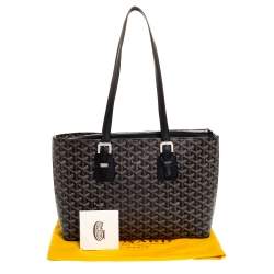 Pre Owned Goyard Black Goyardine Coated Canvas Marie Galante MM Bag
