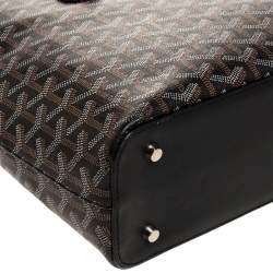 Pre Owned Goyard Black Goyardine Coated Canvas and Leather Okinawa PM Tote