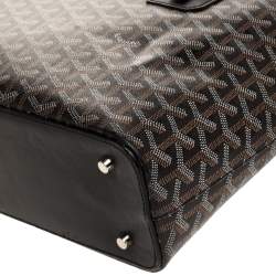 Pre Owned Goyard Black Goyardine Coated Canvas and Leather Okinawa PM Tote