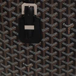 Pre Owned Goyard Black Goyardine Coated Canvas and Leather Okinawa PM Tote